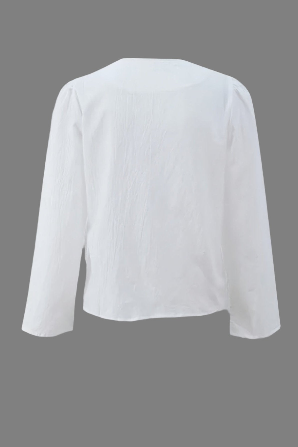 V-hals langmouw blouse met strik